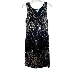 Olivia Matthews Black & Silver Sequins Cocktail Dress, Size 6